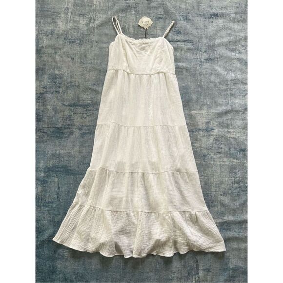 Knox Rose White  Boho Farmhouse Tiered Maxi Dress Women's XL - Picture 1 of 7